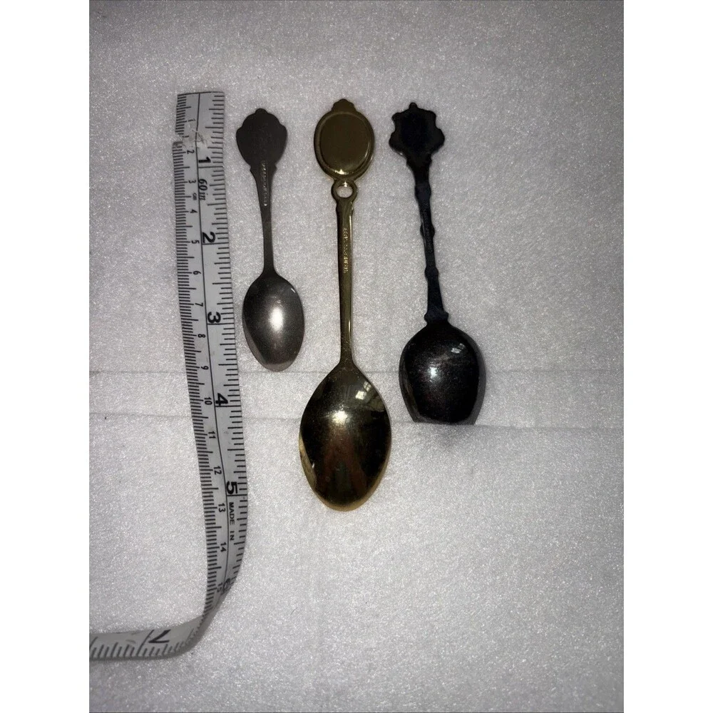 Spoons - 3 Vintage Souvenir, Copper, Stainless Steel. Florida, London